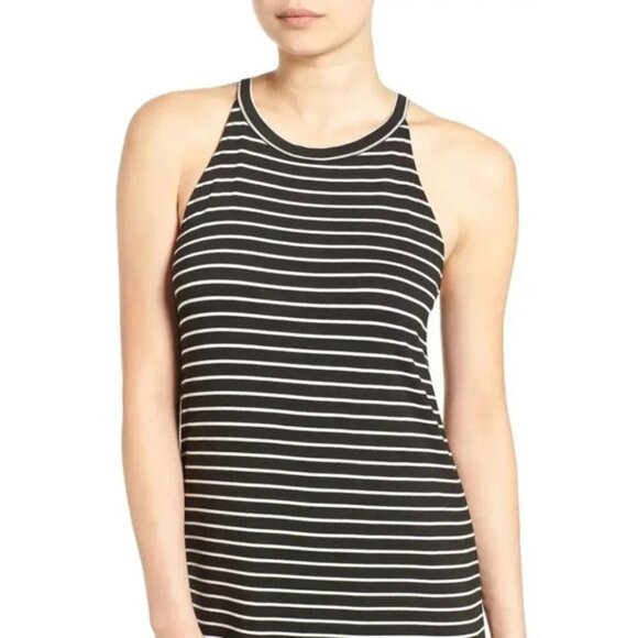 Revolve LNA Leigh Maxi Dress stripes Long Sleeveless Curved hem Scoop neck Small - Picture 7 of 15